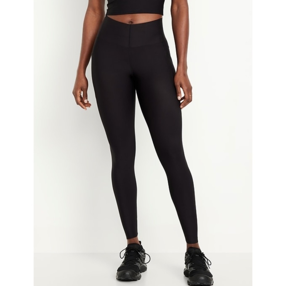 Old Navy Black High-Waisted PowerSoft Sculpt 7/8 Pocket Leggings XL TALL, NWT